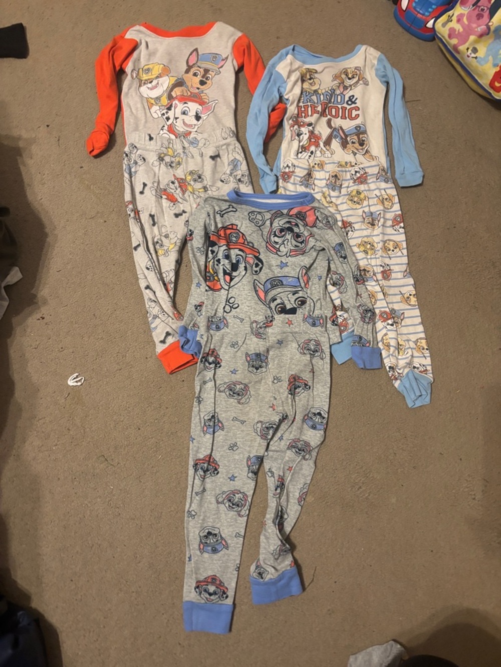 Paw Patrol Kids One-Piece Footies - Grey, Blue & Orange
